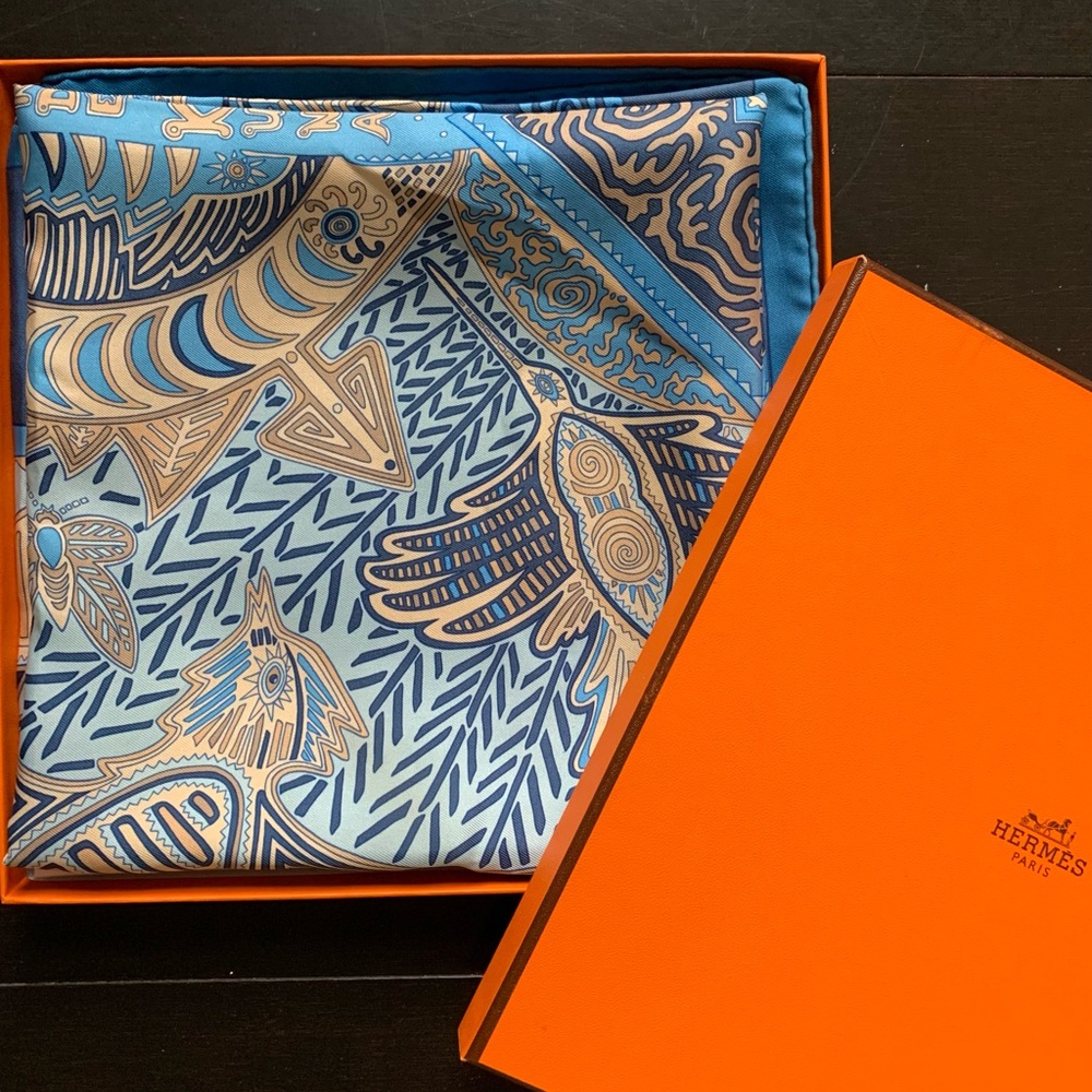Hermes silk scarf with box